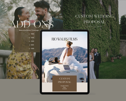 Customizable Pricing Template for Wedding Photographers and Videographers (Canva)