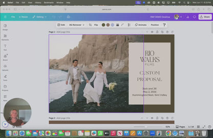 Customizable Pricing Template for Wedding Photographers and Videographers (Canva)